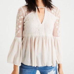 AEO  boho Lace Blouse